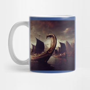 Viking Raiders on Longships Mug